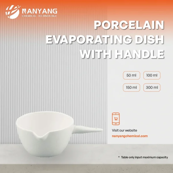 Porcelain Evaporating Dish with Handle