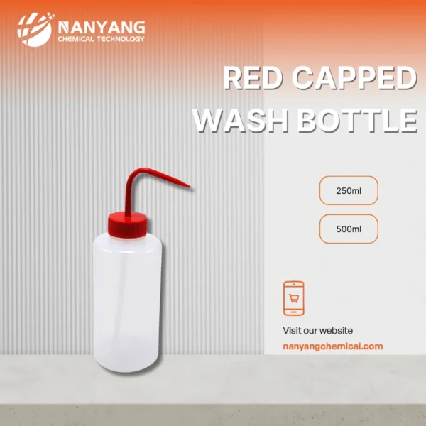 Red Capped Wash Bottle